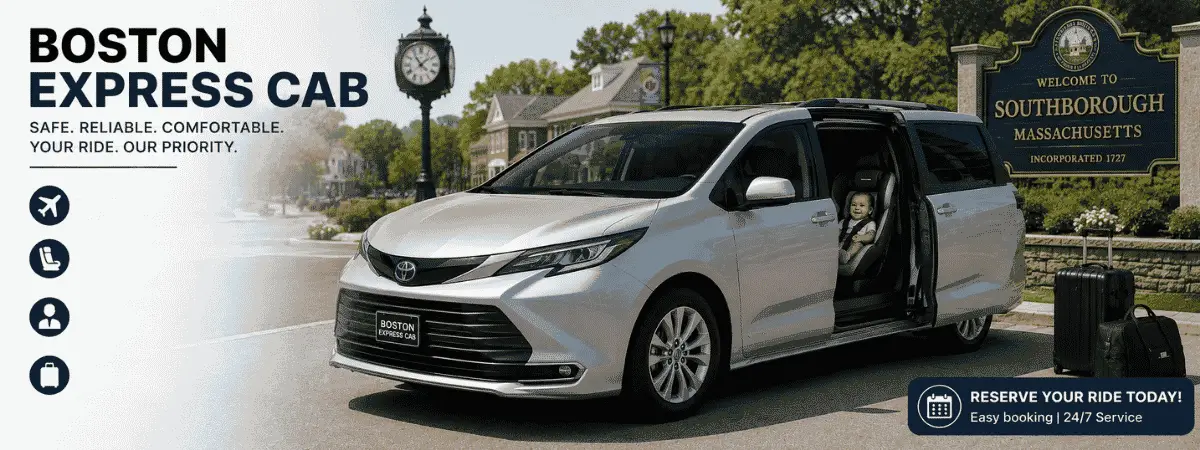 Southborough MA Airport Taxi & Car Service to Logan Airport | Minivan with Child Seat