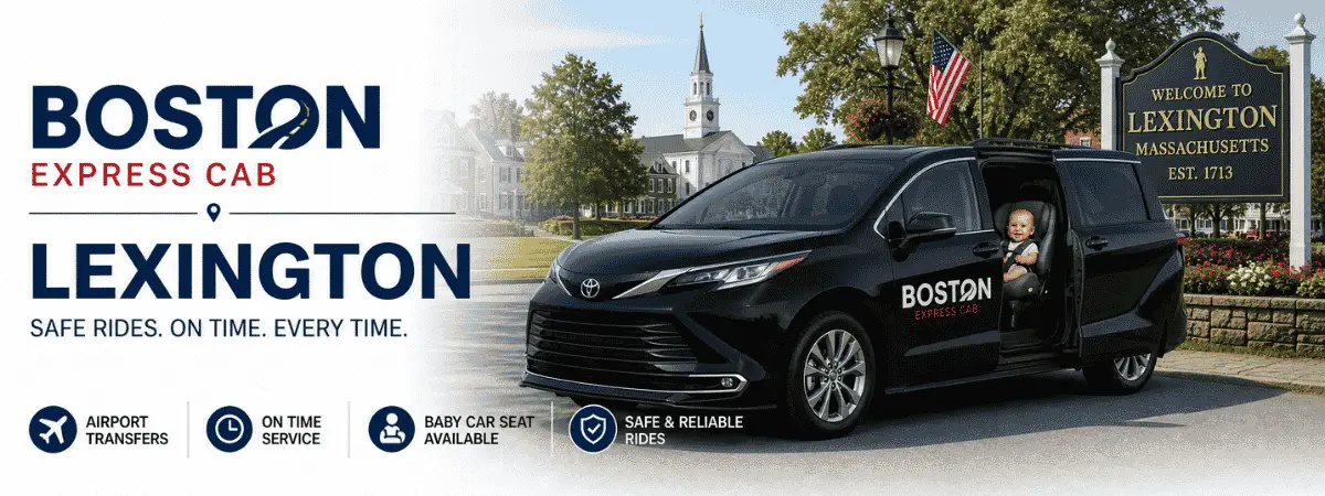 Book Lexington MA to Boston MA Cab Service