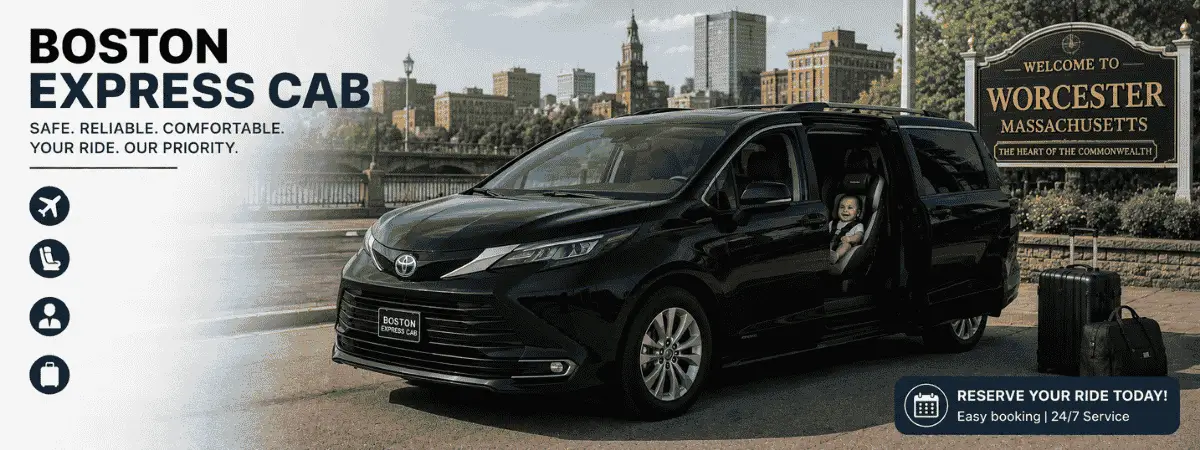 Book Your Boston MA to Worcester MA Cab Today