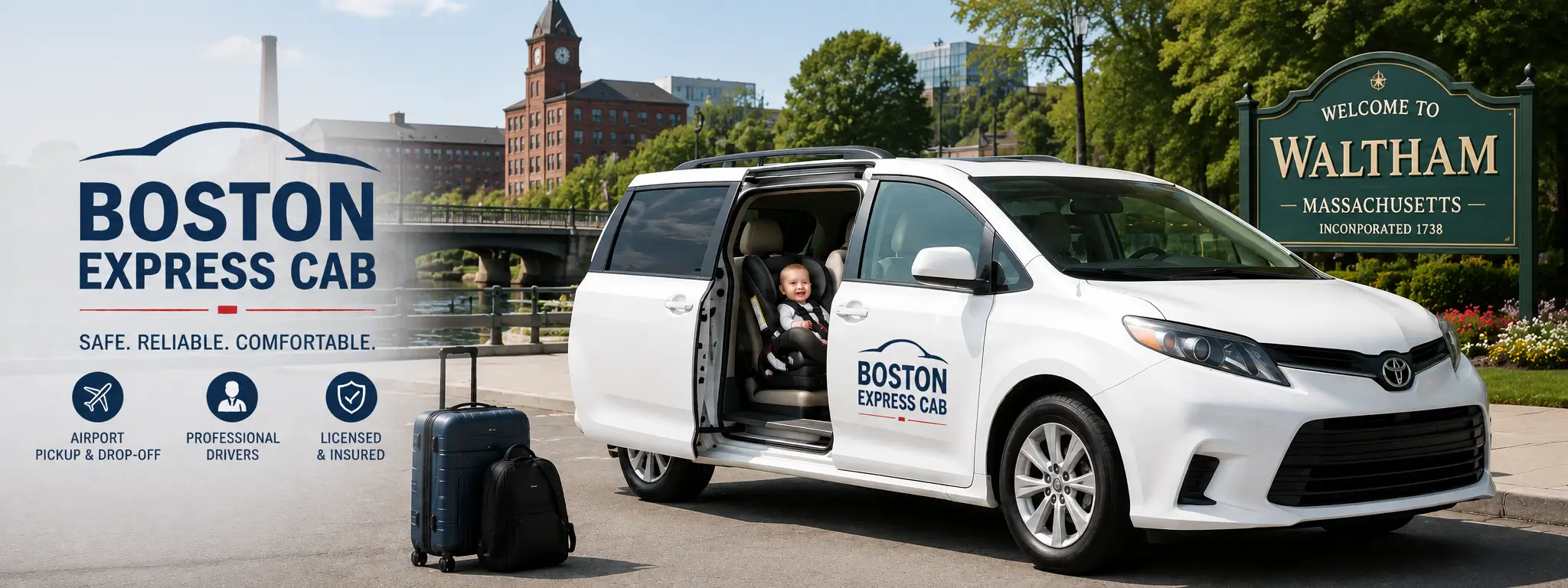 Waltham MA Taxi, Cab & Car Service to Logan Airport